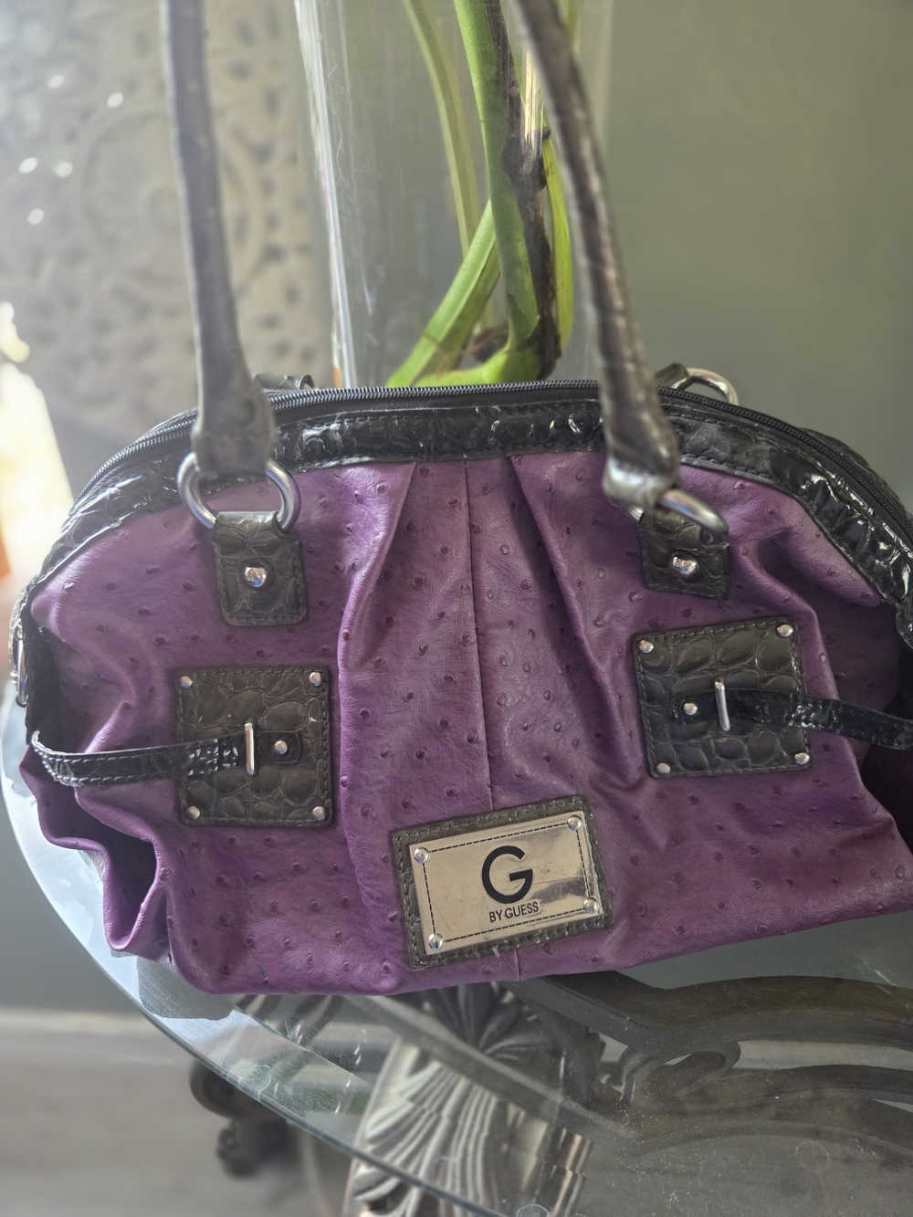 G by GUESS Purple Satchel Handbag